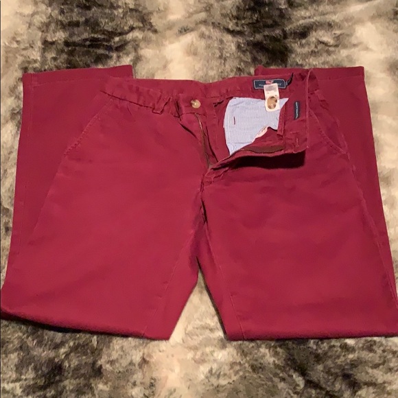 Vineyard Vines Maroon Slim Fit Pants - Picture 3 of 4